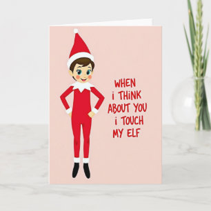 Carte de Noël drôle Touch My Elf