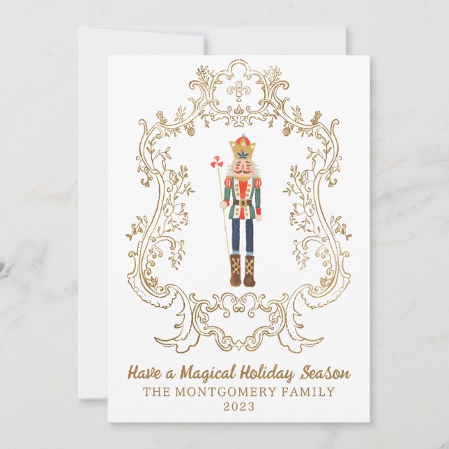 Carte de Noël du ballet Casse-Noisette à motif crê (Devant)