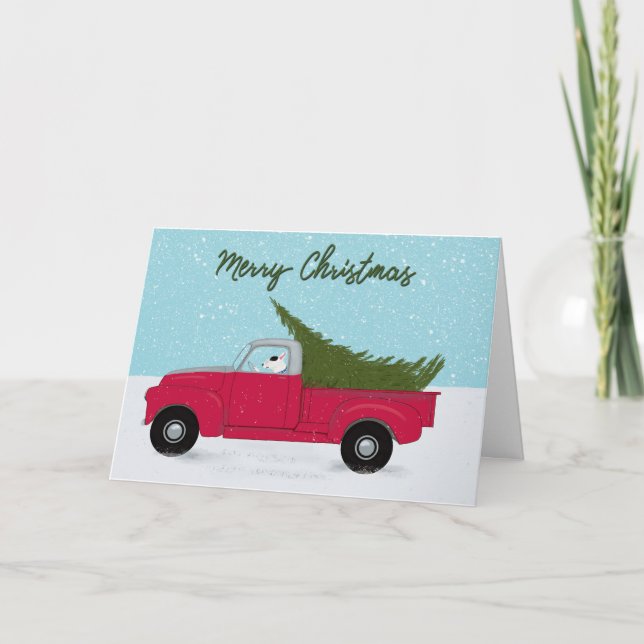 Carte de Noël du camion rouge de Rex (Devant)