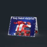Carte de Noël du camionneur PERSONNALISÉE<br><div class="desc">Merry Truckin' Christmas Red Semi avec Santa Hat et Big bow - parfait pour les camionneurs dehors - Personnalisé avec votre message à l'intérieur et signature</div>