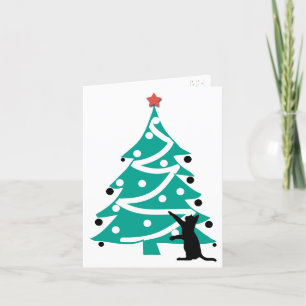 Carte de Noël du chat "Petit batteur"