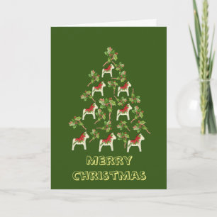 Carte de Noël du Cheval de Dala blanc