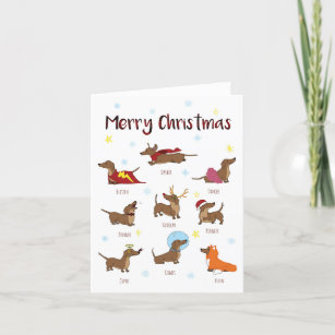 Carte de Noël du chien de saucisse