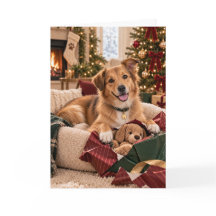 Carte de Noël du chien de sauvetage
