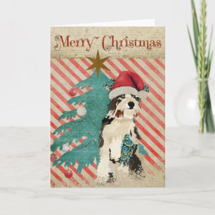Carte de Noël du chien de Shabby