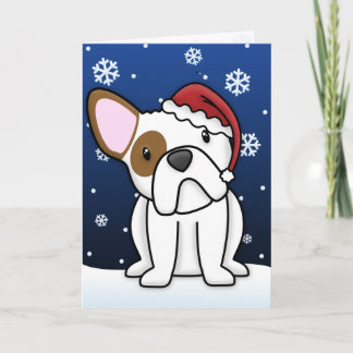 Carte de Noël du chien de taureau de Kawaii