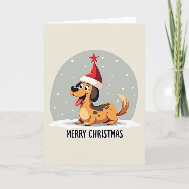 Carte de Noël du chien mignon (Devant)