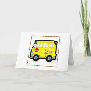 Carte de Noël du conducteur d'autobus scolaire