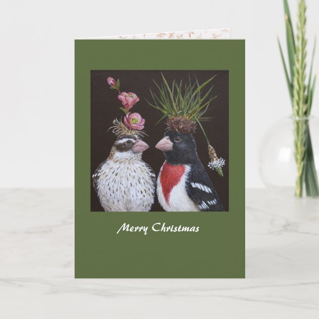 Carte de Noël du couple Grosbeak (Devant)