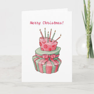 Carte de Noël du gâteau de fête