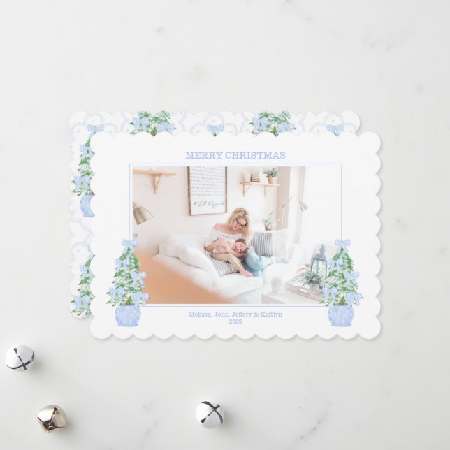 Carte de Noël du grand-millénaire à bord de paille (Devant/Arrière en situation)