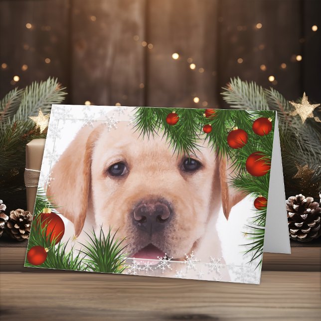 Carte de Noël du Laboratoire Jaune - Chien adorabl (Créateur téléchargé)