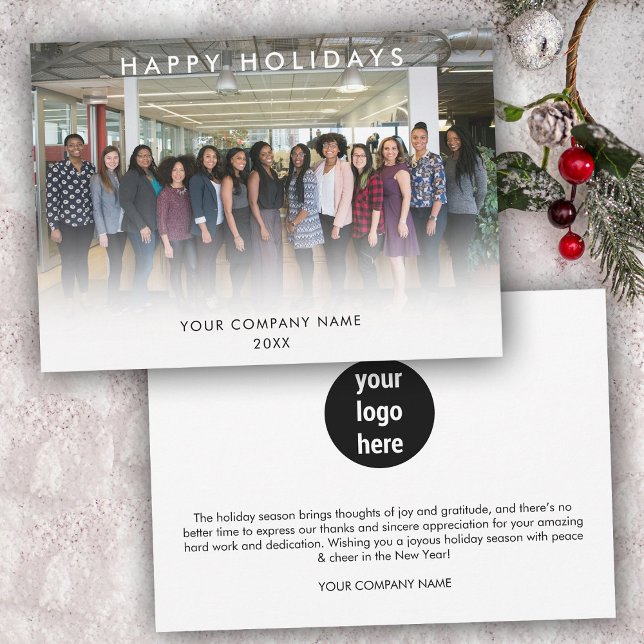 Carte de Noël du logo de l'entreprise (Corporate Business Logo Photo Christmas Card)