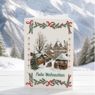 Carte de Noël du marché de Noël allemand vintage