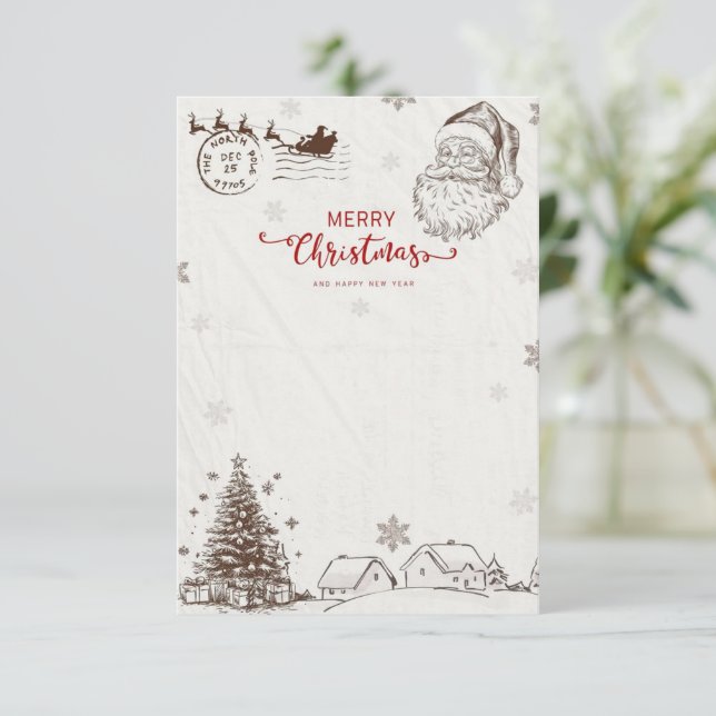 🎅 Carte de Noël du Père Noël (Debout devant)