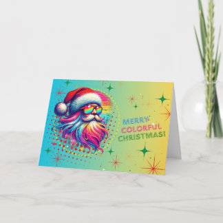 Carte de Noël du Père Noël aux couleurs vives