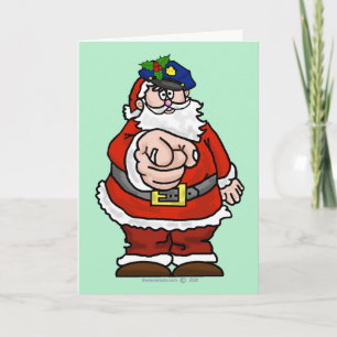 Carte de Noël du policier Père Noël