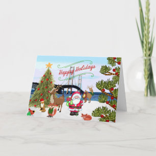 Carte de Noël du pont Mackinac