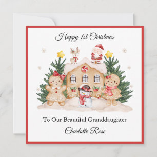 Carte de Noël du premier Noël de fille au Père Noë