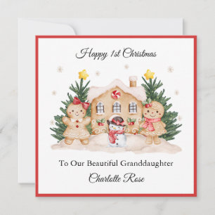 Carte de Noël du premier Noël de fille en pain d'é