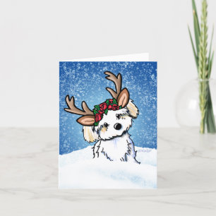 Carte de Noël du renne Havanese