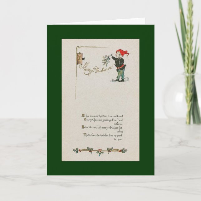 Carte de Noël du téléphone antique (Devant)