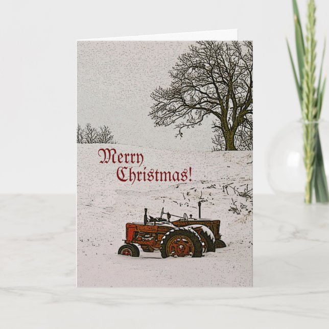Carte de Noël du tracteur (Devant)