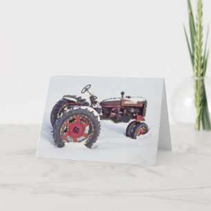 Carte de Noël du tracteur agricole