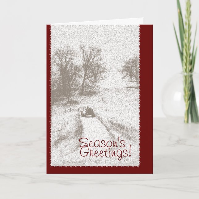 Carte de Noël du tracteur agricole (Devant)