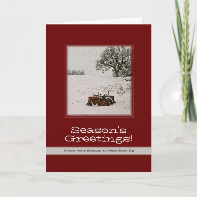 Carte de Noël du tracteur : Ajouter votre nom d'en (Devant)