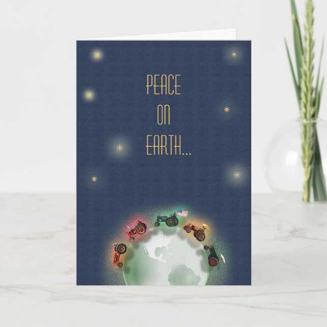 Carte de Noël du tracteur : Bonne volonté aux trac (Devant)