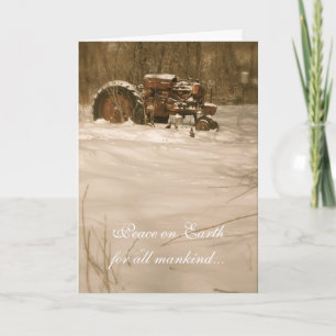 Carte de Noël du tracteur : Paix pour tous les tra