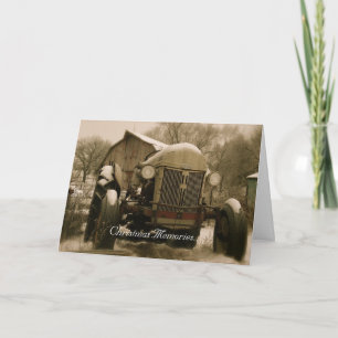 Carte de Noël du tracteur : Vieux souvenirs du tra