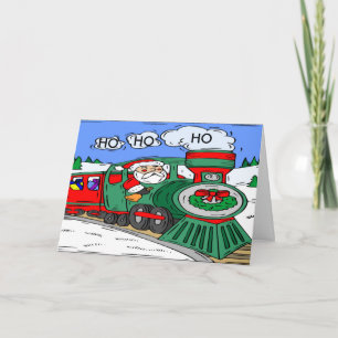 Carte de Noël du train père Noël
