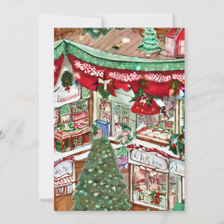 Carte de Noël du village de neige