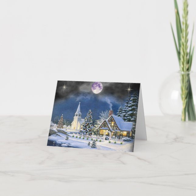 Carte de Noël du village d'hiver (Devant)