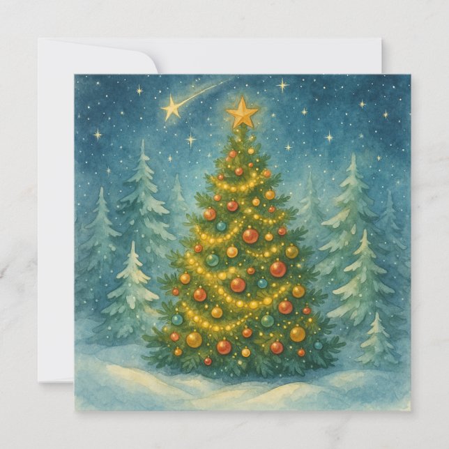 Carte de Noël du Zoo Wonky – Sapin de Noël (Devant)