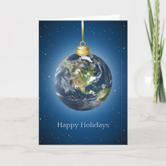 Carte de Noël Earth Globe
