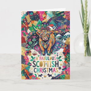 Carte de Noël Écossaise Fantastique de Vache des H