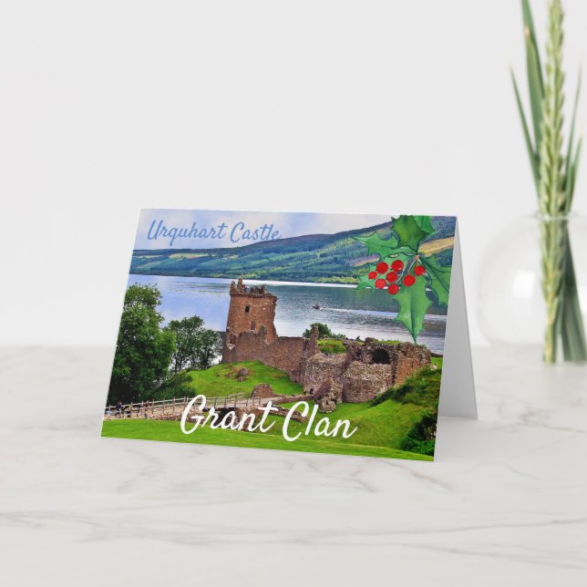 Carte de Noël écossaise Grant Clan Urquhart Castle (Devant)