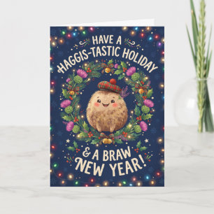 Carte de Noël écossaise Haggis-Tastic Holiday