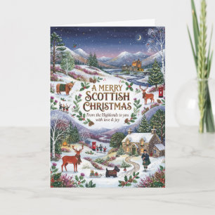 Carte de Noël écossaise joyeuse