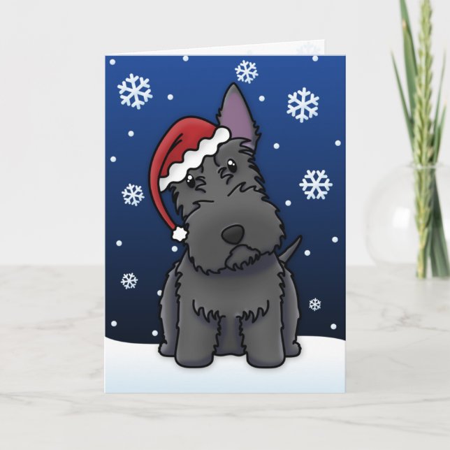 Carte de Noël écossaise Kawaii (Devant)