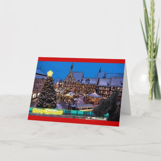 Carte de Noël écossaise Terrier (Devant)