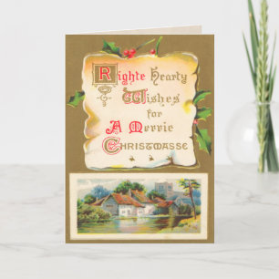 Carte de Noël écossaise vintage