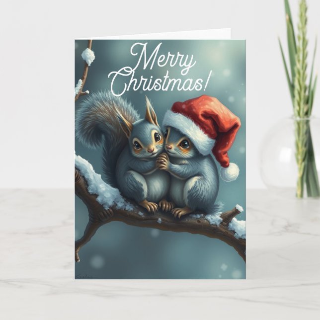 Carte de Noël Écureuil (Devant)