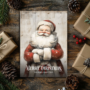 Carte de Noël éditable aquarelle rouge et blanc Sa