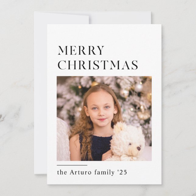 carte de noël éditorial minimaliste simple (Devant)