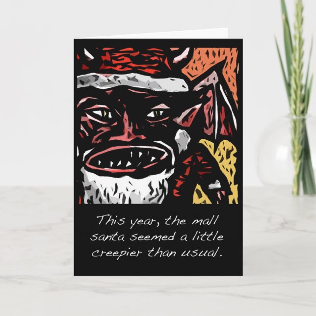 Carte de Noël effrayante de Père Noël de mail (Devant)