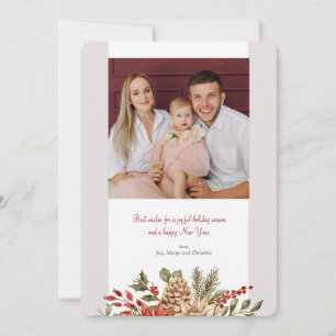 Carte de Noël Elegance Photo Holiday